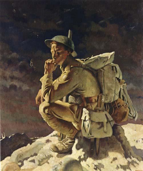 Sir William Orpen The Thinker on the Butte de Warlencourt Spain oil painting art